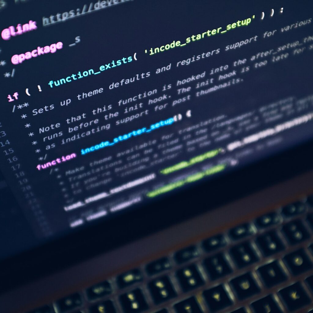 Code on a laptop screen