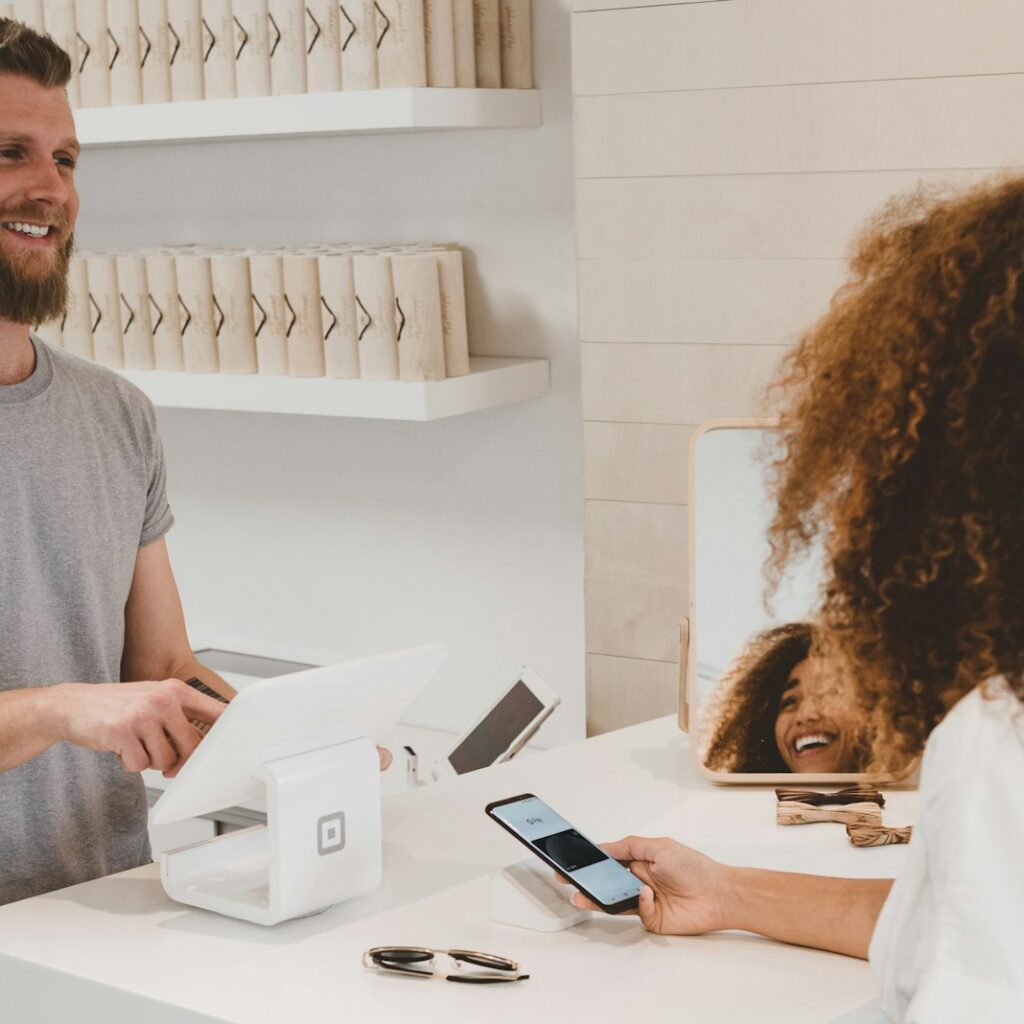 Customer completing a payment