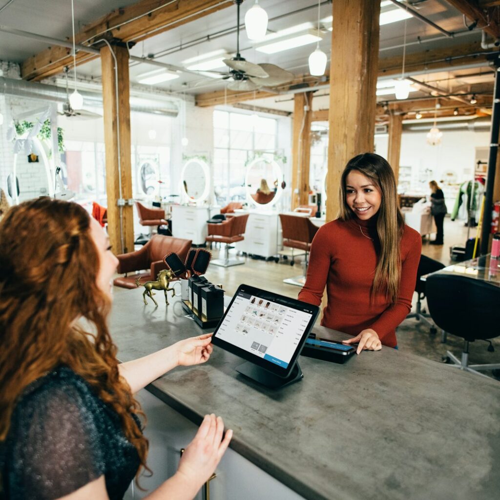 Customer paying a merchant