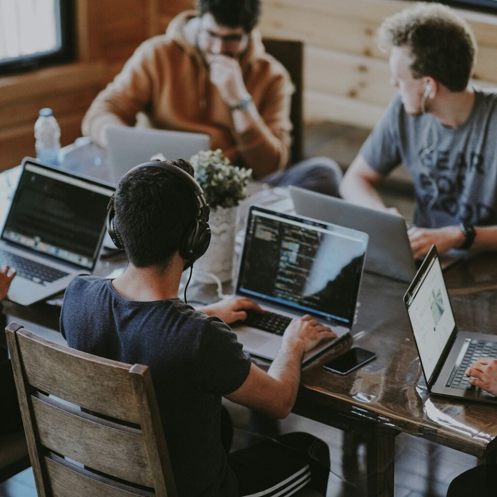 Product team planning an app together