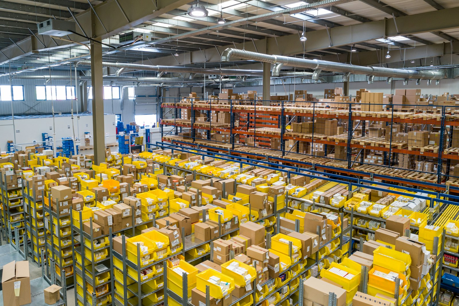 Warehouse with packages ready for delivery